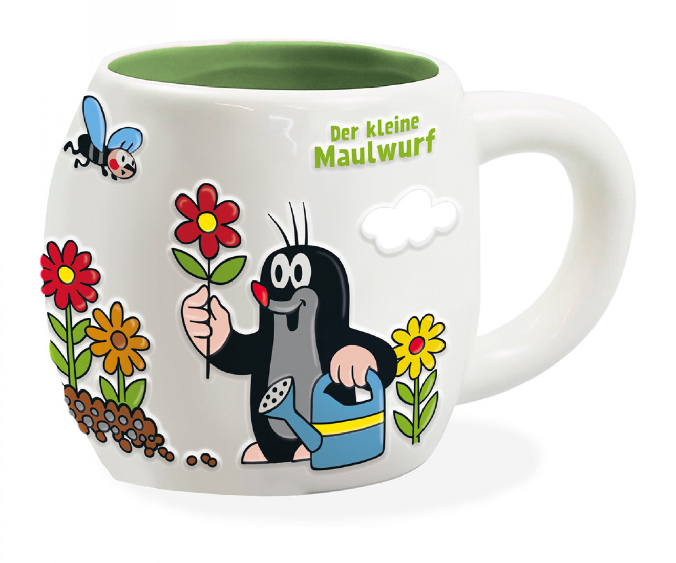 Der kleine Maulwurf - 3D Keramiktasse - Garten