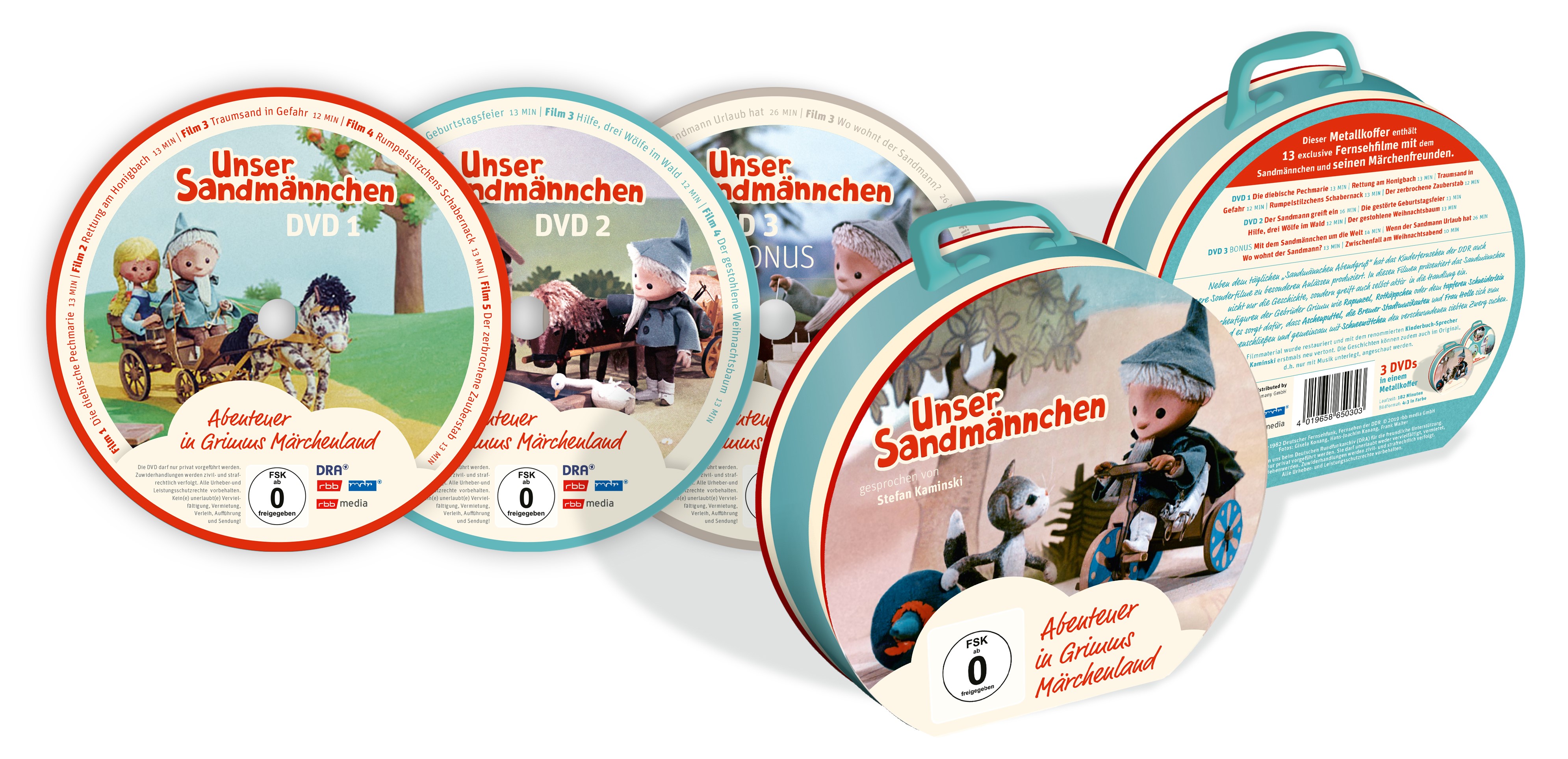 3er DVD Unser Sandmännchen-Abenteuer in Grimms Märchenland