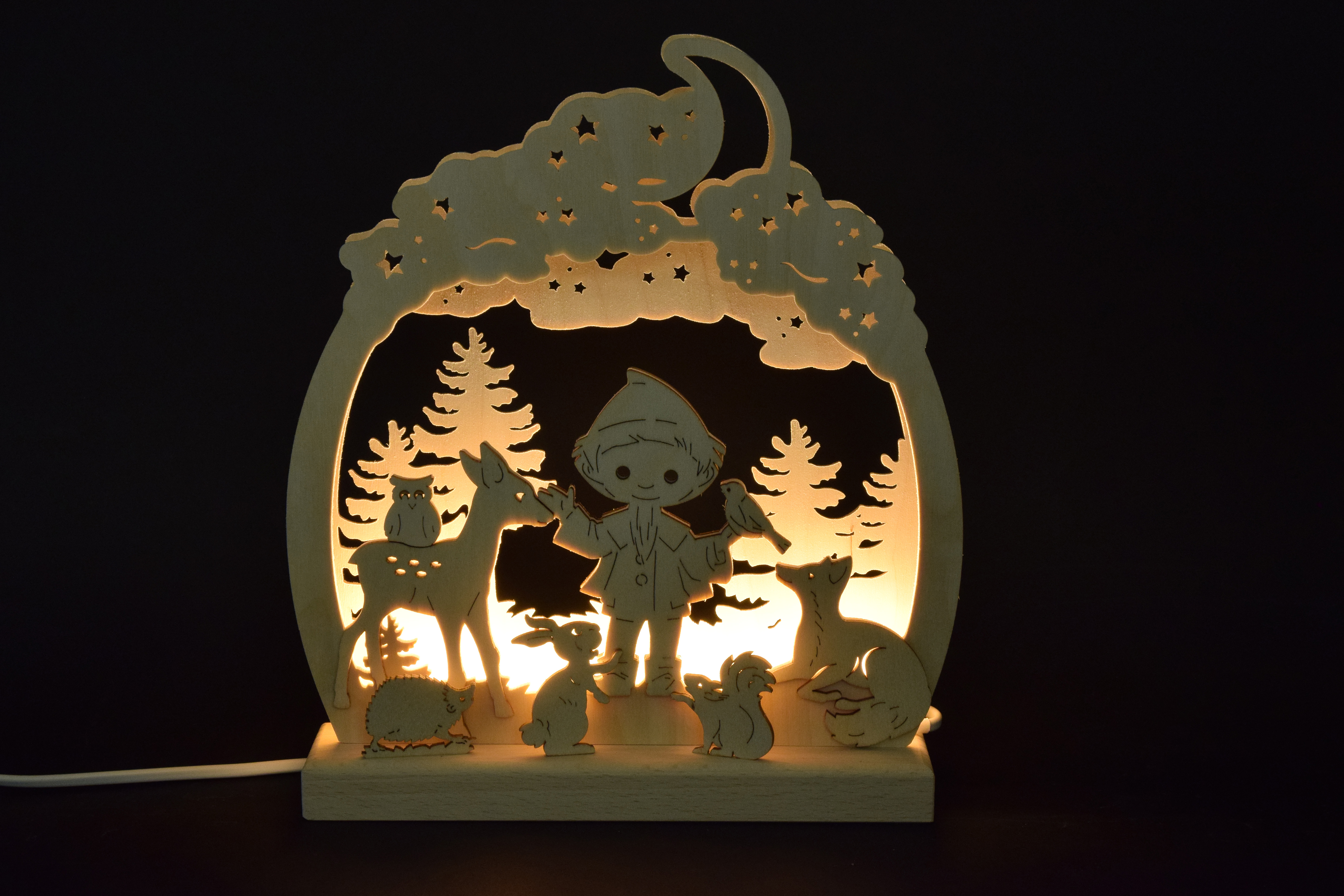 Unser Sandmännchen Nachtlicht "Sandmännchen mit Tieren im Wald"