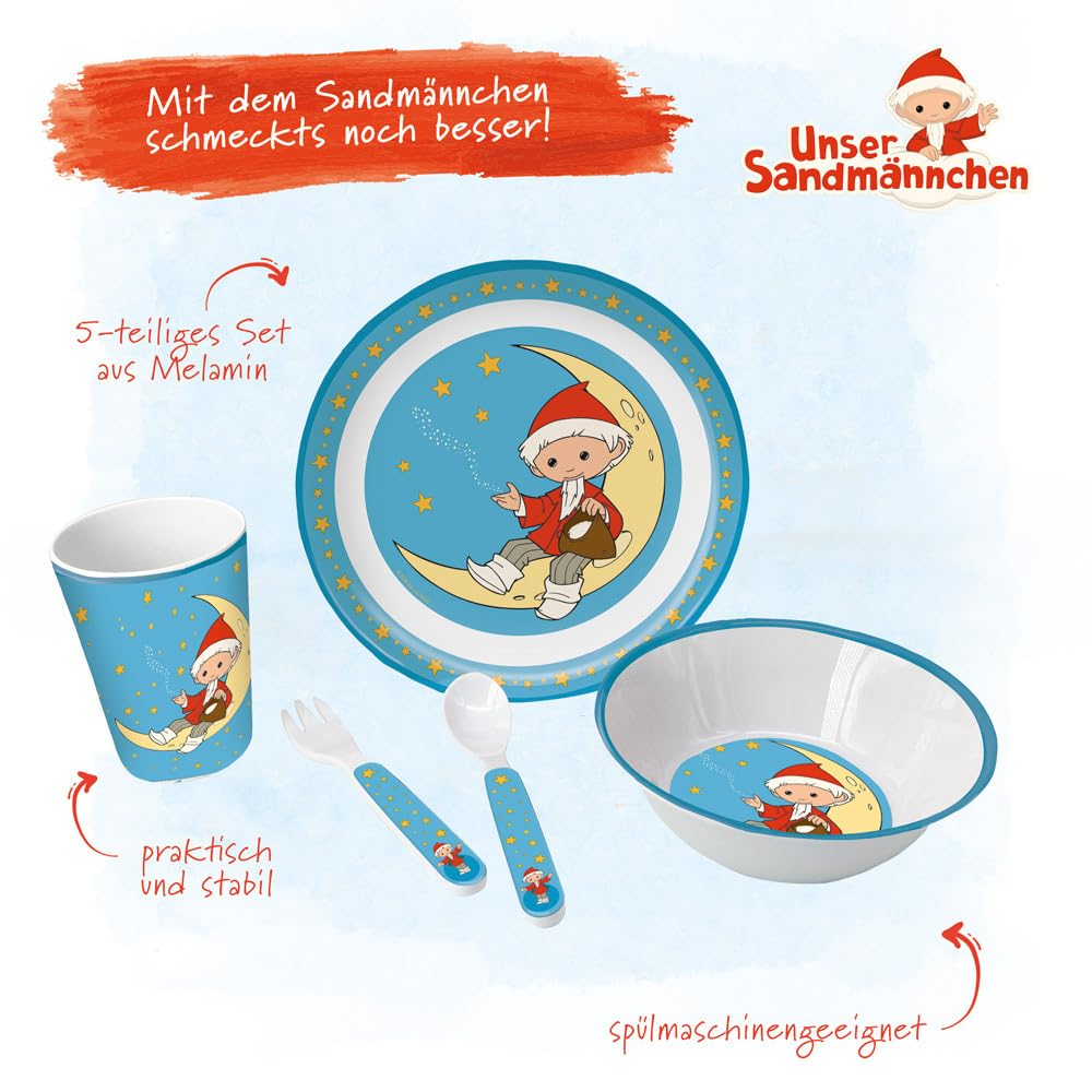 Unser Sandmännchen Kindergeschirrset (5-teilig)