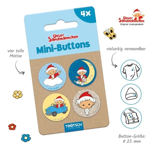 Unser Sandmännchen - Mini-Buttons (4er Set)