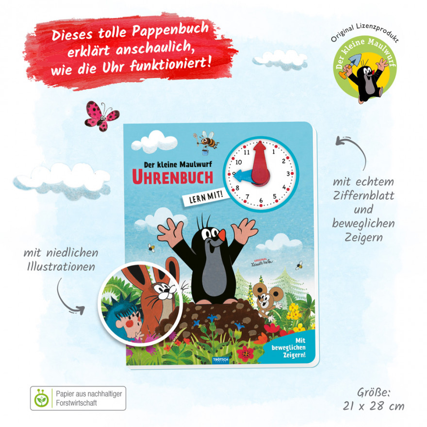 Der kleine Maulwurf - Uhrenbuch