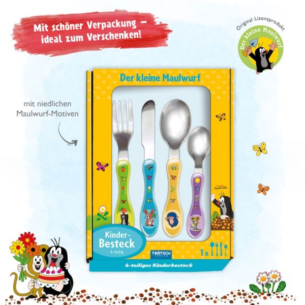 Der kleine Maulwurf - Kinderbesteck Blume