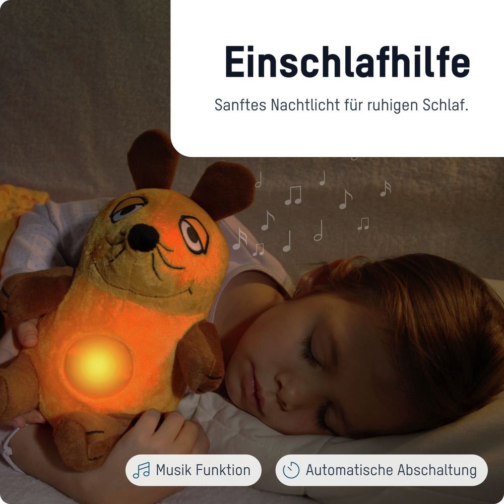 Die Maus - Kuscheltier mit LED-Nachtlicht