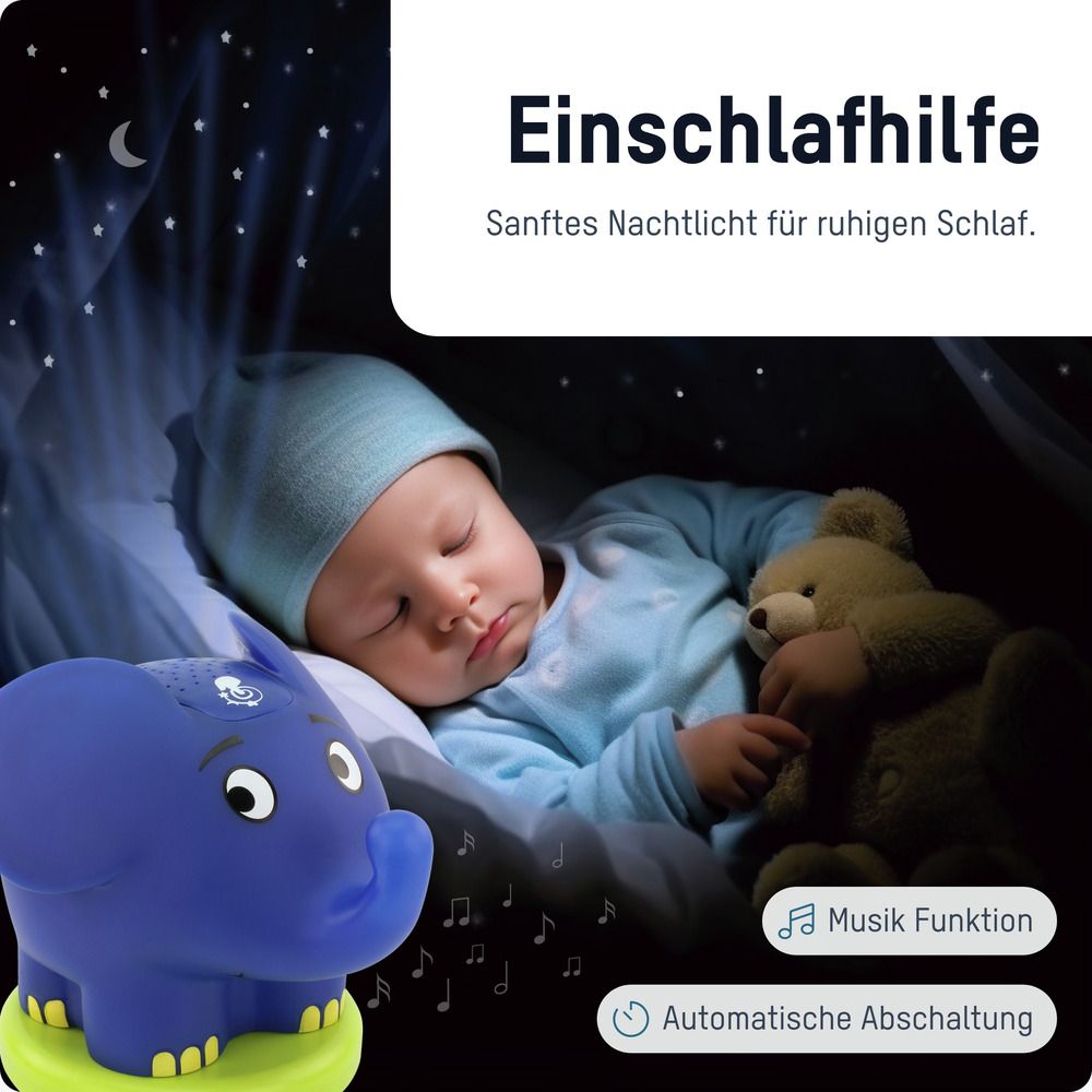 Elefant - Nachtlicht mit Sternenhimmel