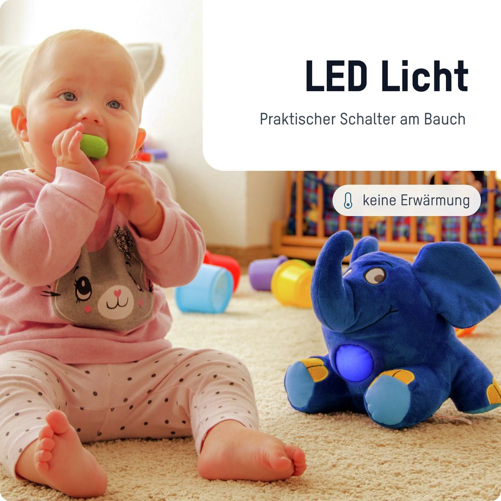 Elefant - Kuscheltier mit LED-Nachtlicht