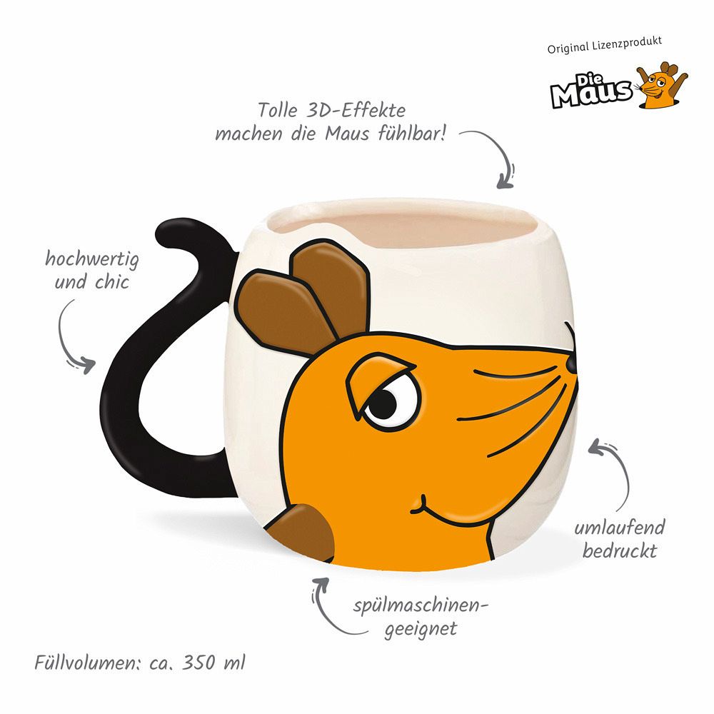 Die Maus - 3D Lieblingstasse (300 ml)