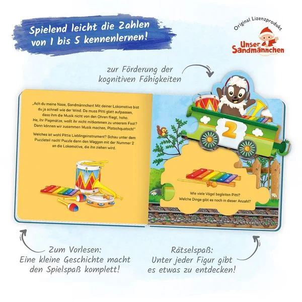 Unser Sandmännchen - Puzzlebuch - Zahlenzug