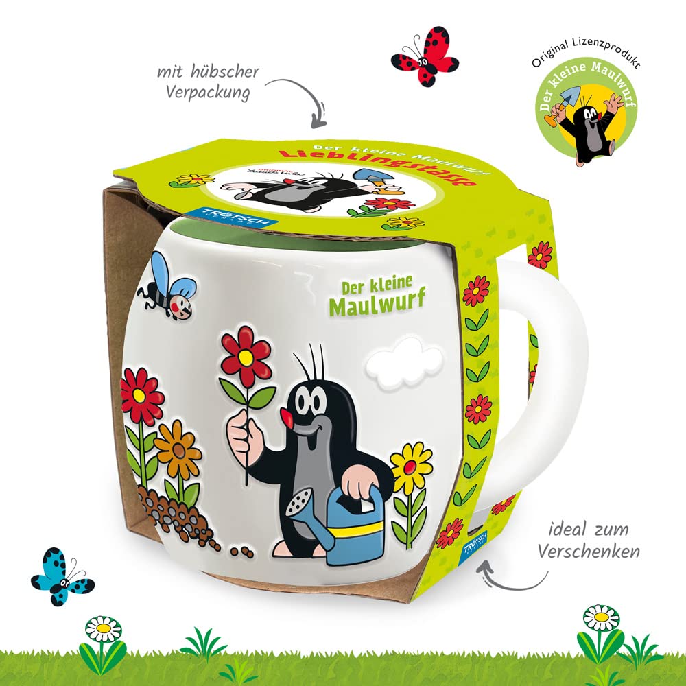 Der kleine Maulwurf - 3D Keramiktasse - Garten